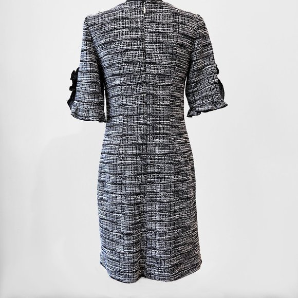 NEW! Karl Lagerfeld Paris Ruffle Pearl Trim Sleeve Dress- Size 4 - Picture 5 of 13